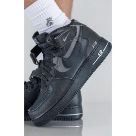Nike Air Force 1 Mid 07 LX Halloween Leather Sneaker Hakiki Deri Reflektörlü Günlük Siyah Spor Ayakkabı