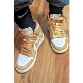 Nike Air Jordan 1 Mid Leather Sneaker Hakiki Deri Bilekli Günlük Taba Unisex Spor Ayakkabı