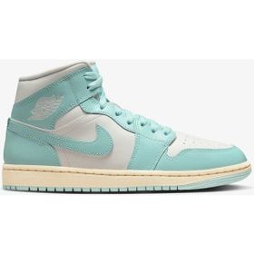 Nike Air Jordan 1 Mid Leather Sneaker Hakiki Deri Bilekli Günlük Yeşil Unisex Spor Ayakkabı