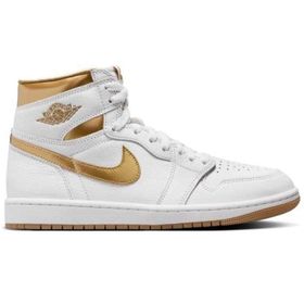 Nike Air Jordan 1 Mid Retro Sneaker Hakiki Deri Bilekli Beyaz Gold Unisex Spor Ayakkabı