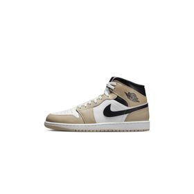 Nike Air Jordan 1 Mid SE Leather Sneaker Hakiki Deri Bilekli Günlük Beyaz Kahve Duman Unisex Spor Ayakkabı