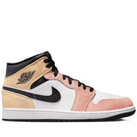 Nike Air Jordan 1 Mid SE Sneaker Hakiki Deri Bilekli Beyaz Erkek Spor Ayakkabı