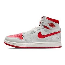 Nike Air Jordan 1 Zoom Air MİD Sneaker Hakiki Deri Bilekli Gri Kırmızı Spor Ayakkabı