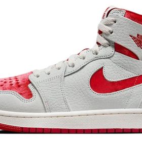 Nike Air Jordan 1 Zoom Air MİD Sneaker Hakiki Deri Bilekli Gri Kırmızı Spor Ayakkabı
