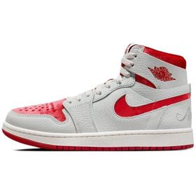 Nike Air Jordan 1 Zoom Air MİD Sneaker Hakiki Deri Bilekli Gri Kırmızı Spor Ayakkabı