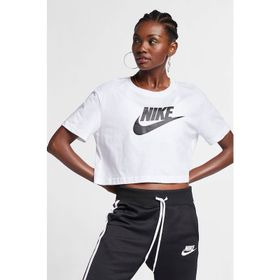 Nike BV6175-100 W Nsw Tee Essntl Crp icn Ftr Kadın Beyaz Antrenman Tişört