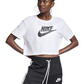 Nike BV6175-100 W Nsw Tee Essntl Crp icn Ftr Kadın Beyaz Antrenman Tişört