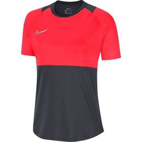 Nike BV6910-066 Gri Kırmızı Dry-Fit Academy Kadın T-Shirt
