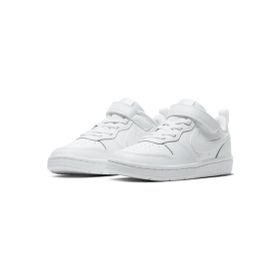 Nike Court Borough Low 2 Leather Sneaker Hakiki Deri Lastik İpli Bantlı Beyaz Unisex Spor Ayakkabı