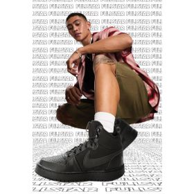 Nike Court Borough Mid Winter Leather Sneaker Hakiki Deri Bilekli Siyah Spor Ayakkabı