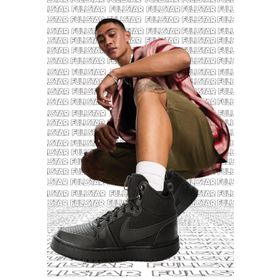 Nike Court Borough Mid Winter Leather Sneaker Hakiki Deri Bilekli Siyah Spor Ayakkabı