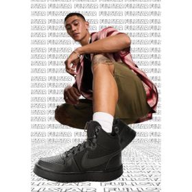 Nike Court Borough Mid Winter Leather Sneaker Hakiki Deri Bilekli Siyah Spor Ayakkabı