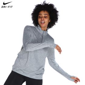 Nike CU3220-084 Dri-Fit Element Top Hz Kadın Gri Koşu Uzun Kollu T-shirt