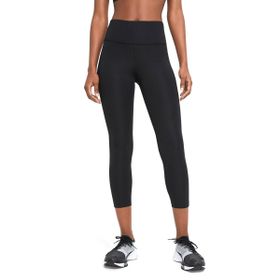 Nike CZ9238-010 Siyah Fast Mid-Rise Crop Running Leggings Kadın Tayt