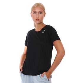 Nike DD5927-010 W Nk Df Race Top SS Kadın Siyah Koşu Tişört