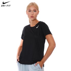 Nike DD5927-010 W Nk Df Race Top SS Kadın Siyah Koşu Tişört