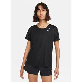 Nike DD5927-010 W Nk Df Race Top SS Kadın Siyah Koşu Tişört