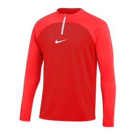 Nike DH9230-657 Dri Fit Academy Pro Drill Kırmızı Yuvarlak Yaka Uzun Kol Erkek T-Shirt