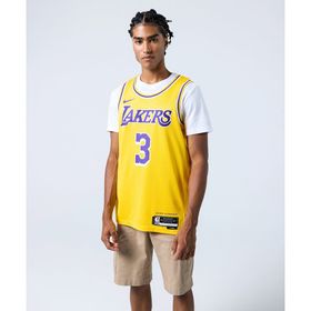 Nike DN2009-729 Sarı Los Angeles Lakers Icon Edition Dri-FIT NBA Swingman Jersey Erkek Forma