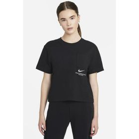 Nike DN4851-010 Sportswear Swoosh Siyah Kadın T-shirt