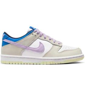 Nike Dunk Low GS Leather Sneaker Hakiki Deri Beyaz Mor Günlük Unisex Spor Ayakkabı