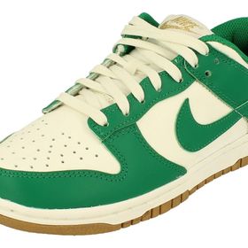 Nike Dunk Low Leather Women Sneaker Hakiki Deri Beyaz Yeşil Kadın Spor Ayakkabı