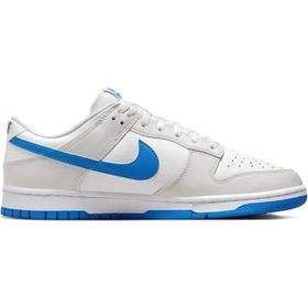 Nike Dunk Low Retro Leather Sneaker Hakiki Deri Beyaz Mavi Swoosh Erkek Spor Ayakkabı
