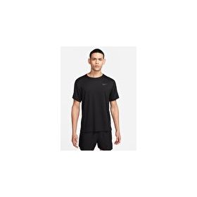 Nike DV9315-010 M NK DF UV MILER SS Bisiklet Yaka Düz Siyah Erkek T-shirt