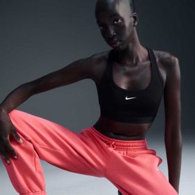 Nike DX6817-010 Swoosh Light Support Dolgusuz Siyah Kadın Spor Sütyeni