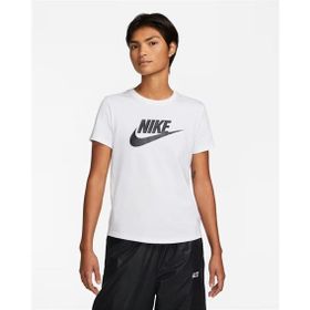 Nike DX7906-100 W NSW TEE ESSNTL ICN FTR Bisiklet Yaka Düz Beyaz Kadın T-Shirt