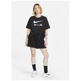 Nike DX7918-010 Bisiklet Yaka Düz Siyah Kadın T-Shirt