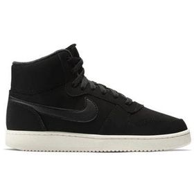 Nike Ebernon Mid Leather Womens Sneaker Black Hakiki Deri Siyah Kadın Spor Ayakkabı