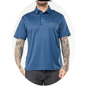 Nike EF-4540 İndigo Erkek Polyester Mesh Polo Yaka T-Shirt