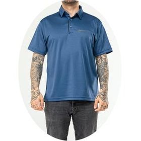 Nike EF-4545 İndigo Erkek Battal Polyester Mesh Polo Yaka T-Shirt