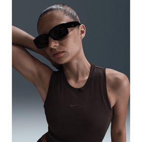 Nike FB8279-220 Sportswear Chill Knit Tight Cropped Mini-Rib Tank Top Siyah Kadın Atlet