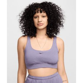 Nike FN2832-509 Sportswear Chill Terry Cropped Tank Mor Kadın Spor Sütyeni