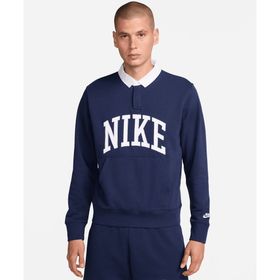 Nike FN3112-410 Club Fleece Long-Sleeve Fleece Polo Lacivert Erkek Sweatshirt