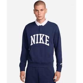 Nike FN3112-410 Club Fleece Long-Sleeve Fleece Polo Lacivert Erkek Sweatshirt