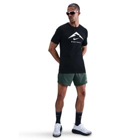 Nike FQ3914-014 Siyah Dri-Fit Tee Trail Logo Erkek Koşu T-Shirt