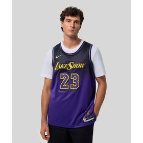 Nike FQ4346-504 Los Angeles Lakers Statement Edition Dri-Fit Swingman Jersey Çok Renkli Erkek Forma