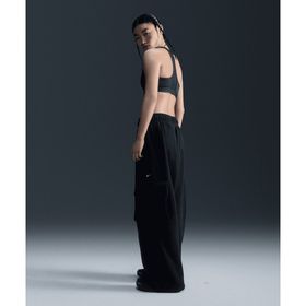 Nike FV7512-010 Sportswear Low-Rise Oversized French Terry Open-Hem Pants Siyah Kadın Eşofman Altı