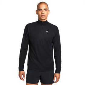 Nike FV9994-010 Siyah Dri-Fit Trail Midlayer Half-Zip Erkek Koşu Sweatshirt