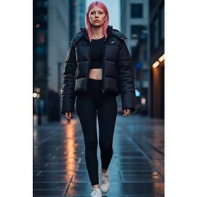Nike FZ5899-010 Siyah Sportswear Therma-Fit Kadın Günlük Stil Mont