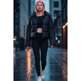Nike FZ5899-010 Siyah Sportswear Therma-Fit Kadın Günlük Stil Mont