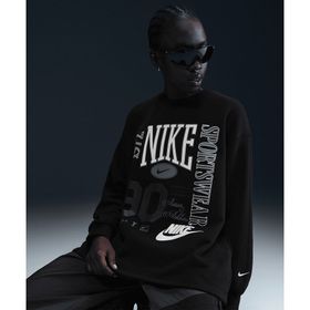 Nike HF9491-010 Sportswear Street Fleece Crew-Neck Siyah Kadın Sweatshirt