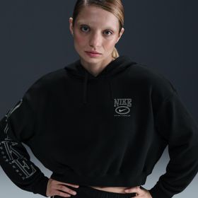 Nike HJ0925-010 Club Fleece OS GX Crop Hoodie Kadın Sweatshirt