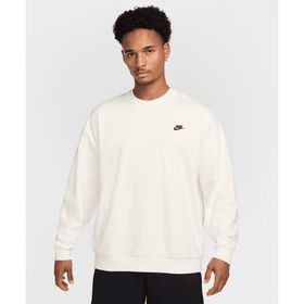 Nike HJ1819-133 Club Fleece Oversized French Terry Crew Beyaz Erkek Sweatshirt