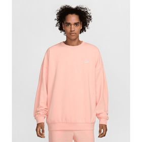 Nike HJ1819-664 Club Fleece Oversized French Terry Crew Pembe Erkek Sweatshirt