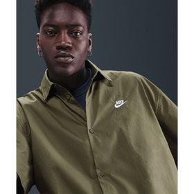 Nike HJ2026-222 Club Short-Sleeve Button-Down Shirt Yeşil Erkek Gömlek