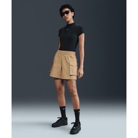 Nike HM6982-297 Yeşil Bermuda Sportswear Essential Woven High Waisted 5 Cargo Shorts Kadın Şort